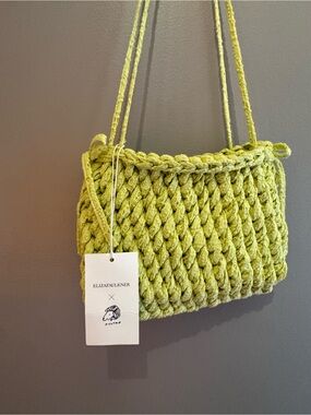 Eliza Faulkner Lime Crochet Shoulder Bag